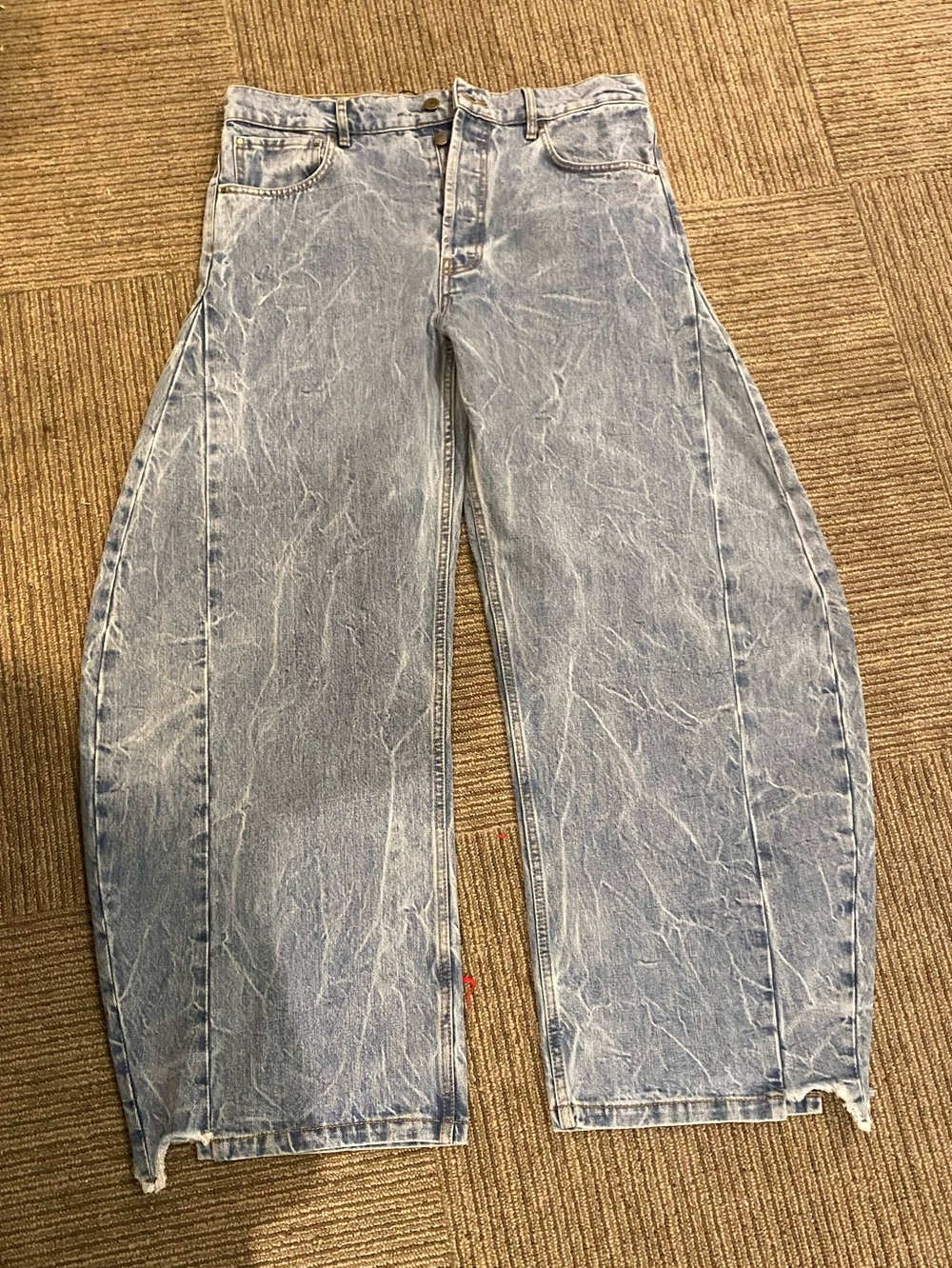 Light Wash Wide Leg Acid Wash Jeans